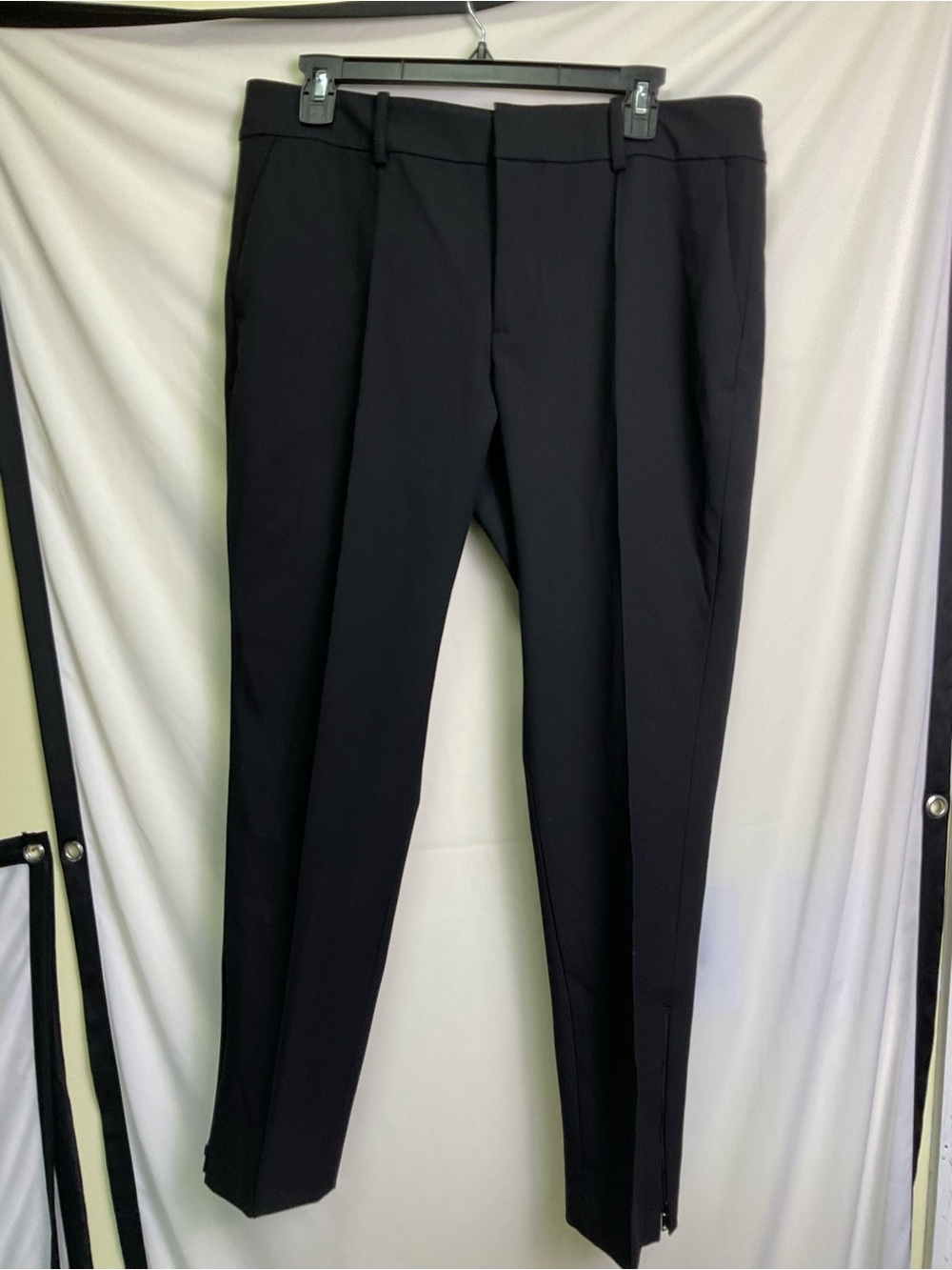 Zara Black Tailored Trousers with Ankle Zipper